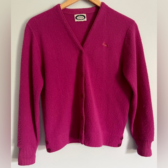 Lacoste Sweaters - 🐆 Lacoste IZOD Cardigan Sweater Rare with Pink Alligator